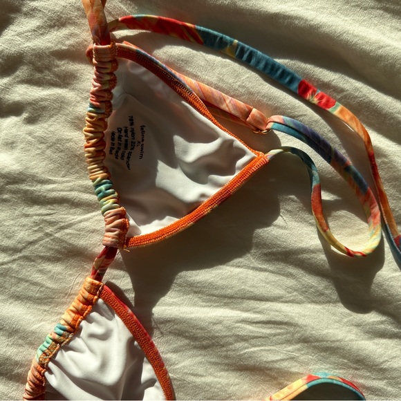 FWLINE SWIM Rio Top in Sunset string bikini top. Like NEW barely worn - Picture 3 of 3